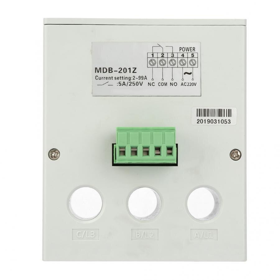Protector de Motor eléctrico Digital 2-99A, Protector de pérdida de fase de sobrecarga con pantalla MDB-201Z AC 220/380V