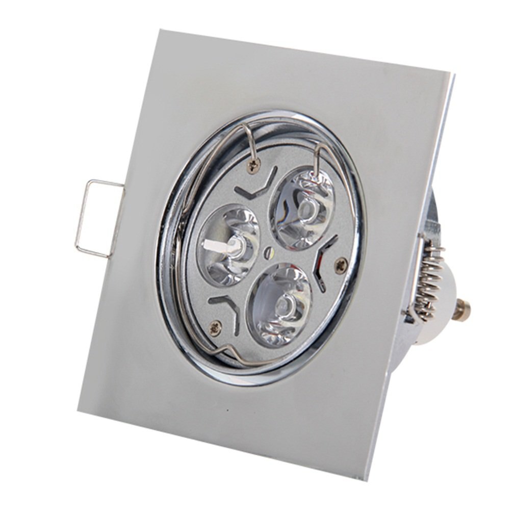 4X/10X Down Light Polished Chrome Mains Recessed Ceiling Downlight Square