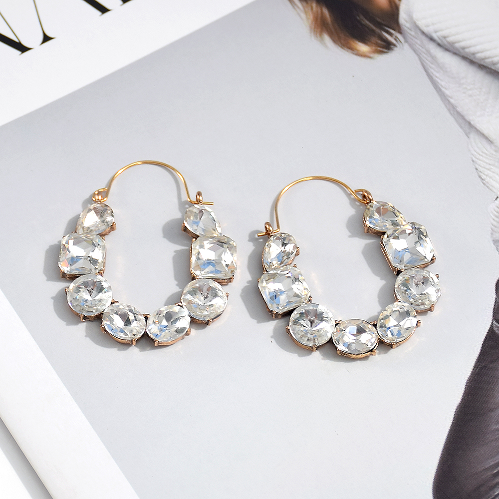 -Sell Colorful Rhinestones Metal Long Dangle Earring High Trendy Crystal Jewelry Accessories For Women: Red Wine