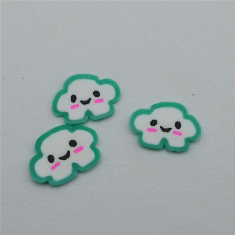 5 stk skjønnhet kawaii himmel spiral regnbue kjærlighet på pinne godteri polymer leire cabochons flatback til gjør-det-selv-telefondekorasjon: Grønn 20g