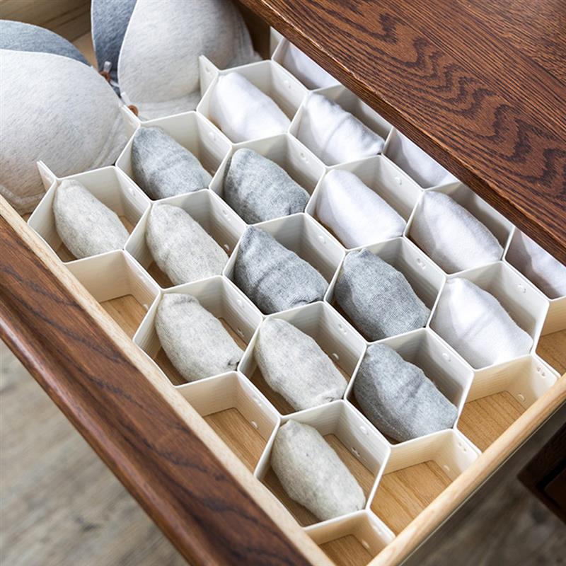 Einstellbare Schublade Waben Schindel Partition Divider Box Separator DIY Grid Lagerung Organizer Zell Sortierung Höschen Socken