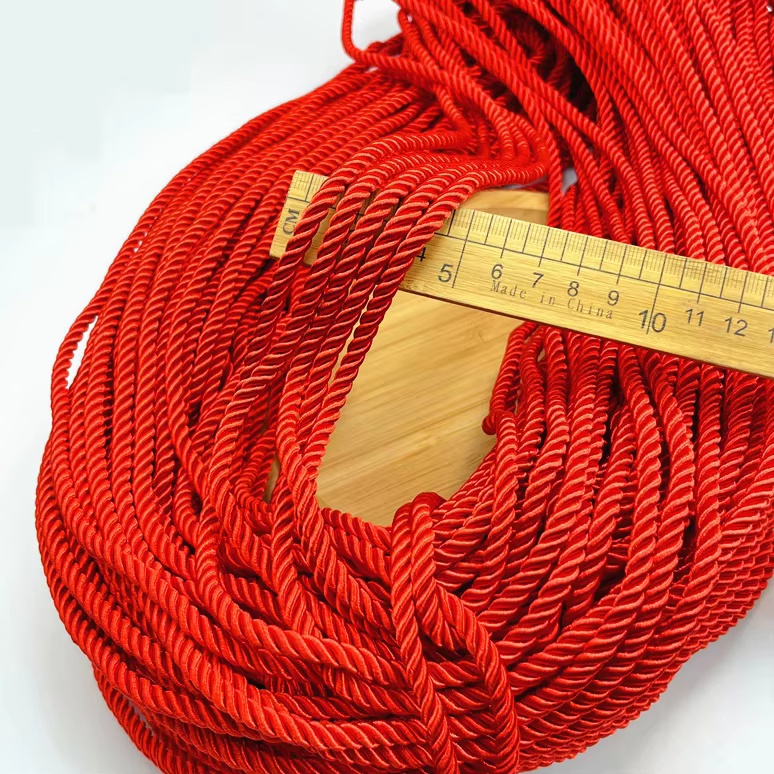 Cordón trenzado de 5MM, adorno de cuerda artesanal, cuerda decorativa de poliéster, cordón hecho a mano para manualidades de costura, tapicería, decoración del hogar, 5m: Láser brillante