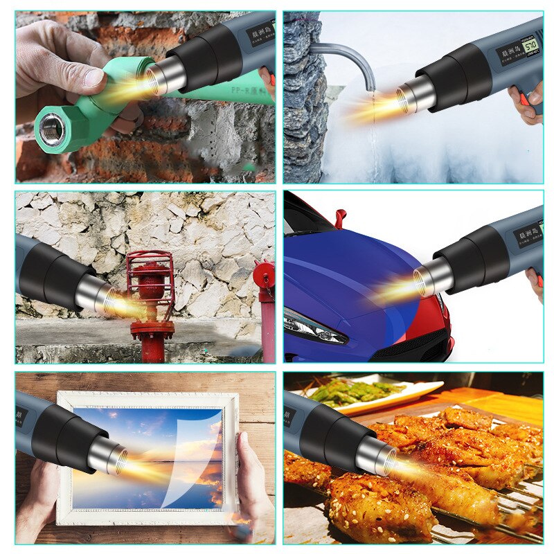 Heat gun 220V DIY power tool with adjustable temperature advanced electric heat gun with LCD display 2000W industrial heat gun