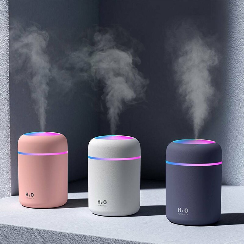 Portable 300ml Electric Air Humidifier ambient lighting Air Diffuser USB Mist Sprayer with Night Light Relax for Home Office Car