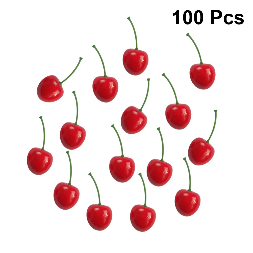 100pcs Artificial Cherry Decorative Artificial Cherry Fruit for Party