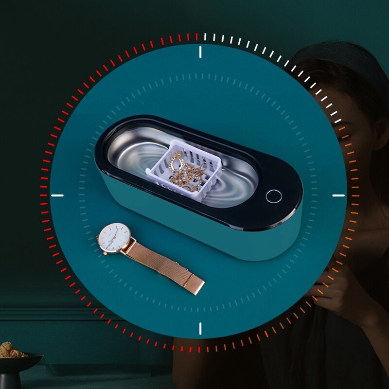 Máquina de limpieza por ultrasonidos, limpiador de alta frecuencia con vibración, joyería, gafas, reloj, enchufe europeo