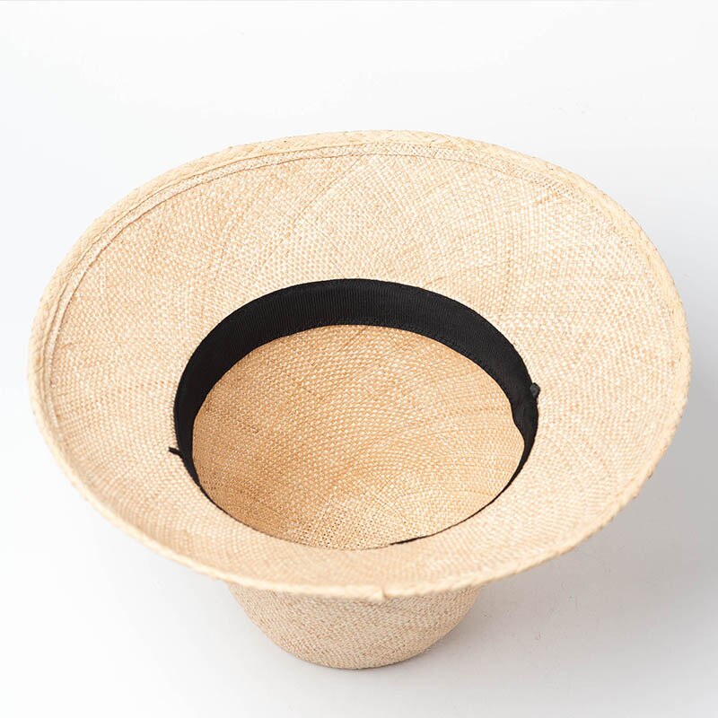 Klassisk unisex sommerhat til mænd kvinder håndlavet cool vævet strå fedora hat stilfuld solhat beige band jazz cap kentucky derby