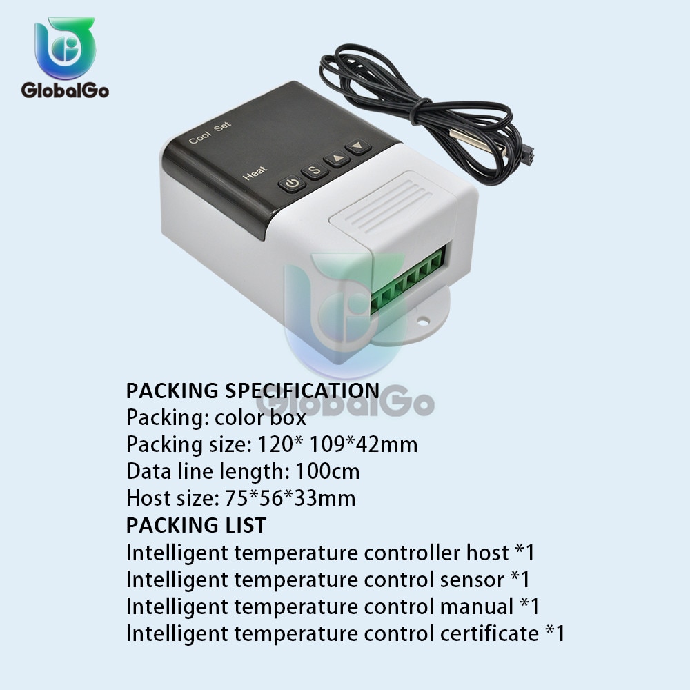 DTC-1200 LED régulateur de température numérique Thermostat thermomètre maison intelligente système de contrôle de température chauffage de refroidissement