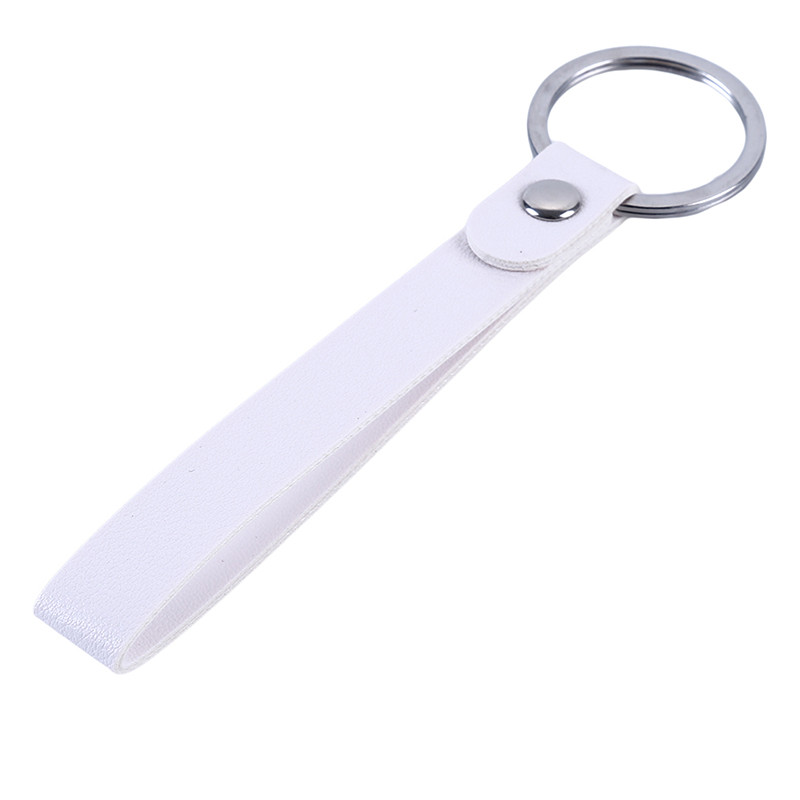 Kreative Tasche Ring Leder Schlüsselring Haushälterin Key Brieftasche Keychain Seil Covers Schlüssel Halter Tasche Organizer Smart Key Brieftasche Fall: white