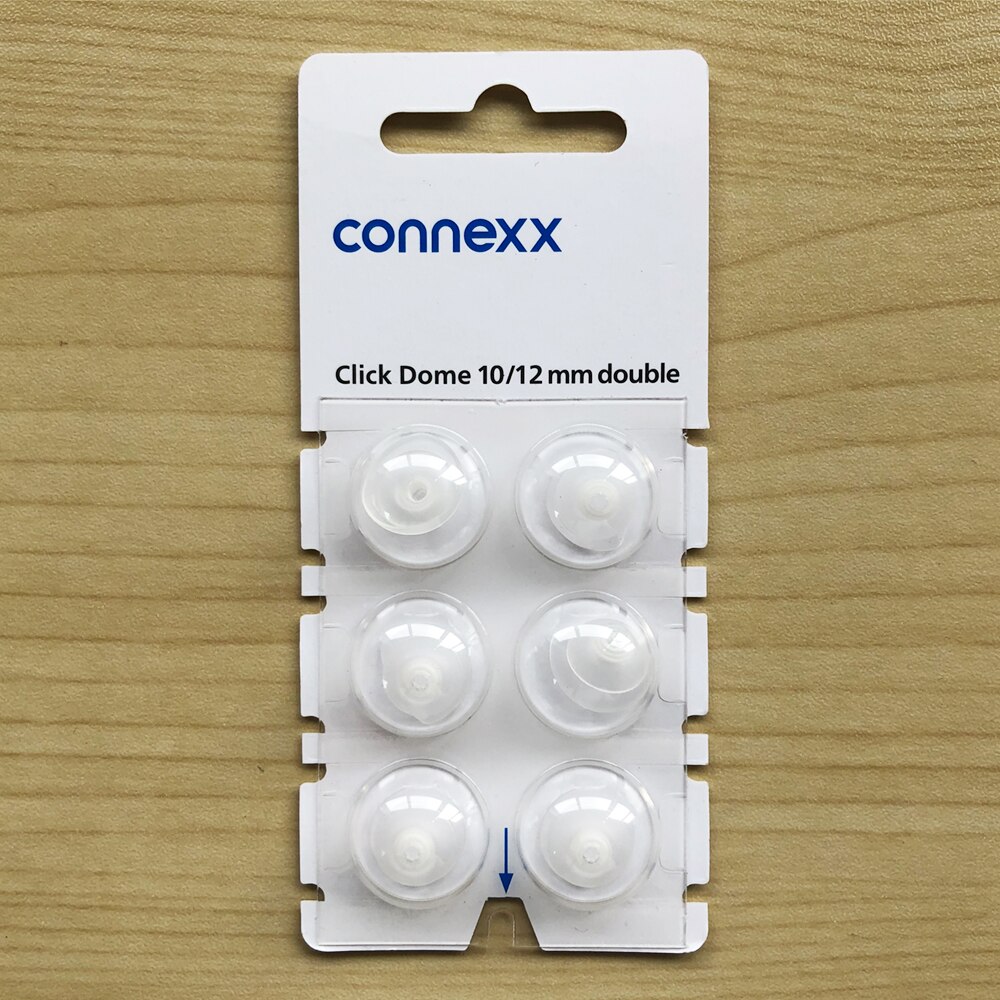 Siemens Signia Pack Van 6 Klik Koepel Gesloten Open Double Fit Vented Oor Tip Dome Voor Klik Cic, klik Itc En Ric Gehoorapparaat: 10 and 12mm double
