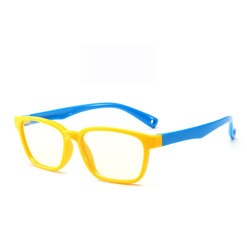 Børn anti blåt lys briller drenge piger læsebriller blødt silikone stel sikre læsebriller til computer telefon  uv400: Gulblå
