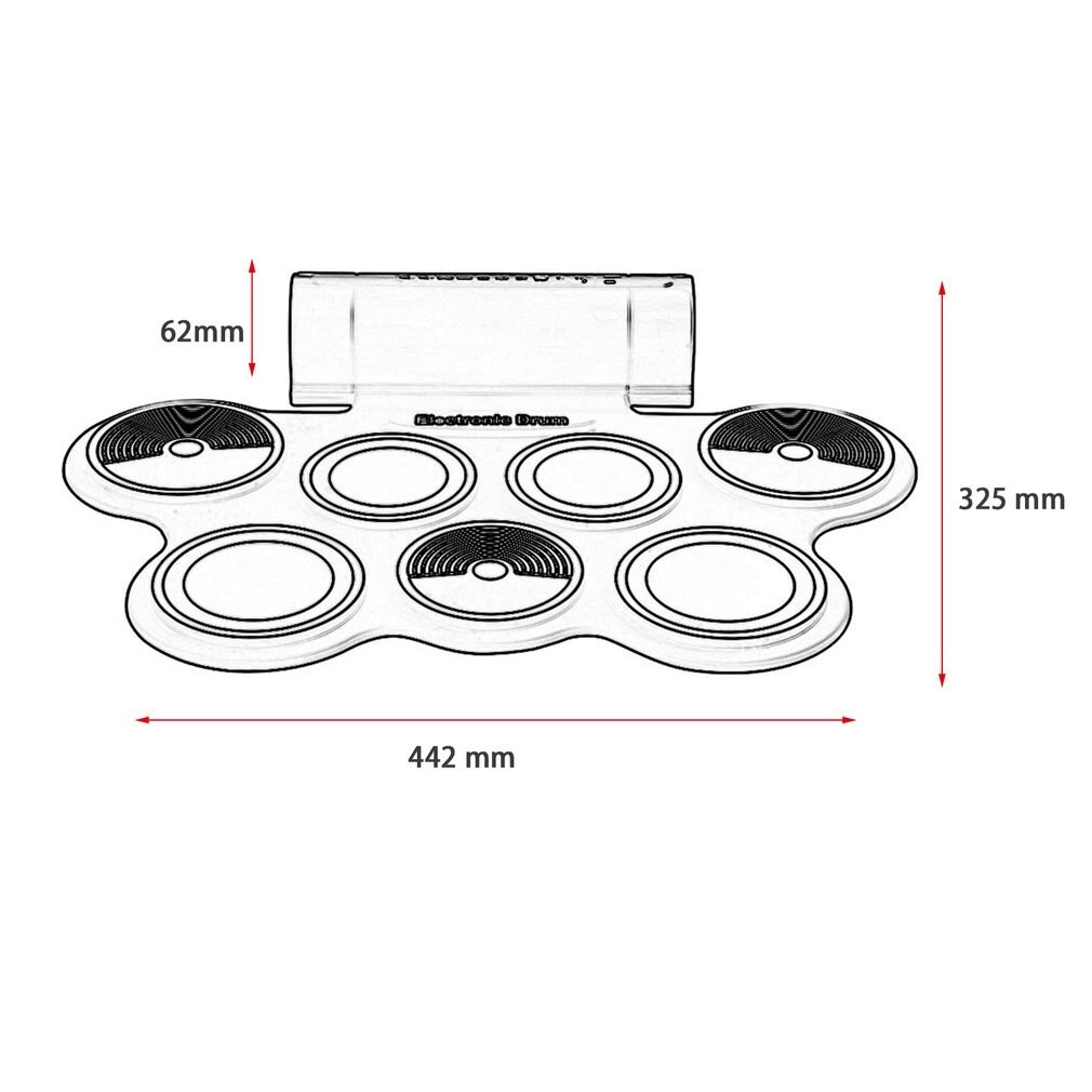 Draagbare Opvouwbare Siliconen Elektronische Drum Pad Kit Digitale USB Roll-up met Drumstick Voet Pedaal Audiokabel Muziekinstrument