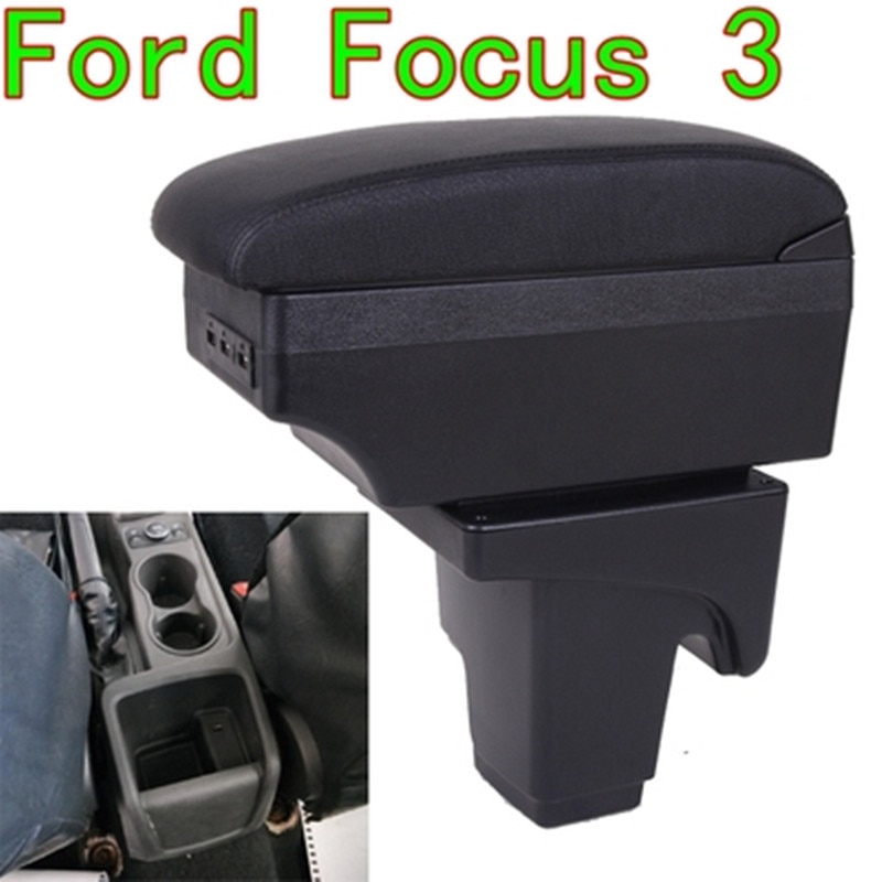 For Ford focus 3 armrest box central Store content focus mk3 armres box with USB interface