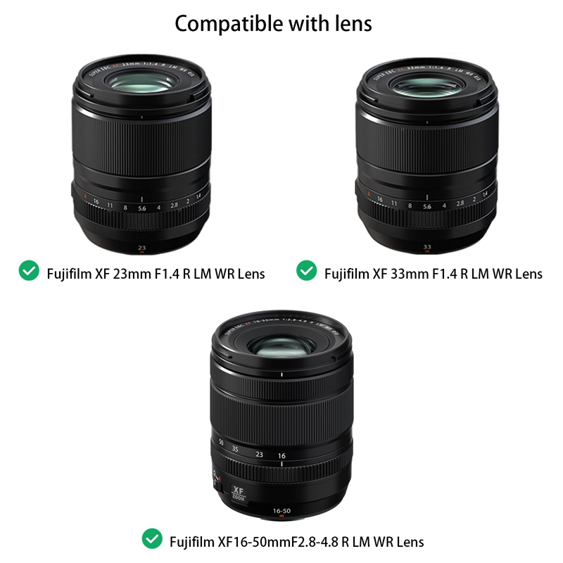 Haoge Metal Square Lens Hood for Fujifilm Fujinon Fuji XF16-50mm F2.8-4.8 R LM WR&XF33mm F1.4 R LM WR,XF 23mm f/1.4 R LM WR lens