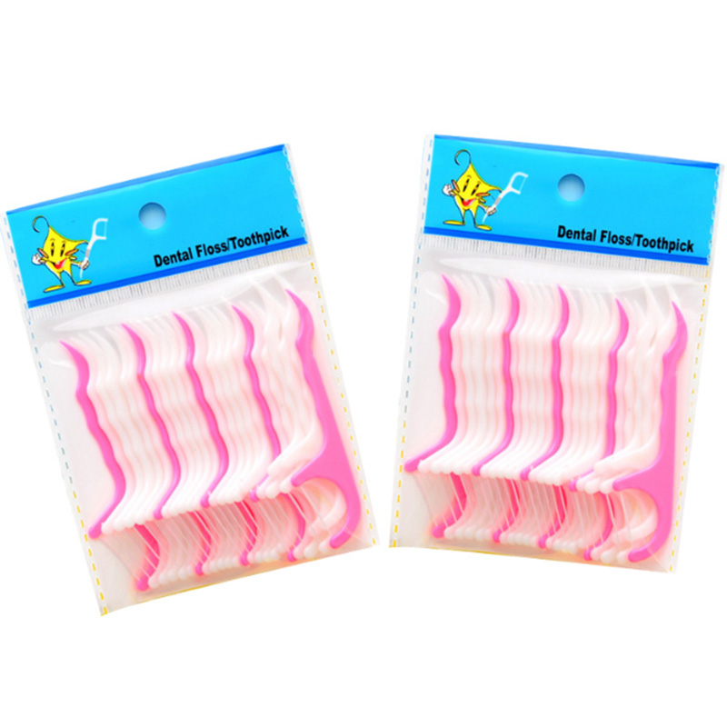 50 stks Dental Floss Interdentale Borstel Tanden Stick Tandenstokers Tand Draad Floss Pick Plastic Tand Picks