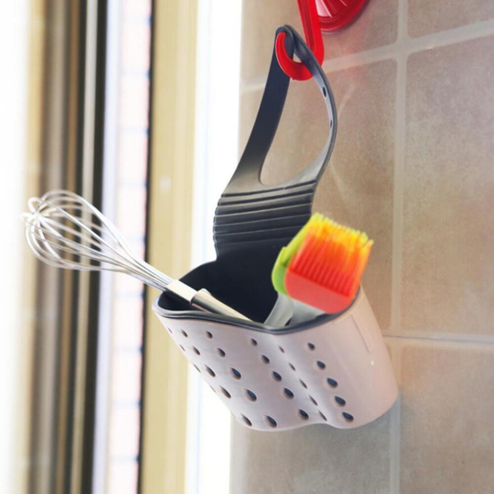 Kitchen Tools Utensils Double Pocket Storage Hanging Basket Drainer Home Bathroom Kitchen Sink Rack Holder Kitchen Gadgets Goods