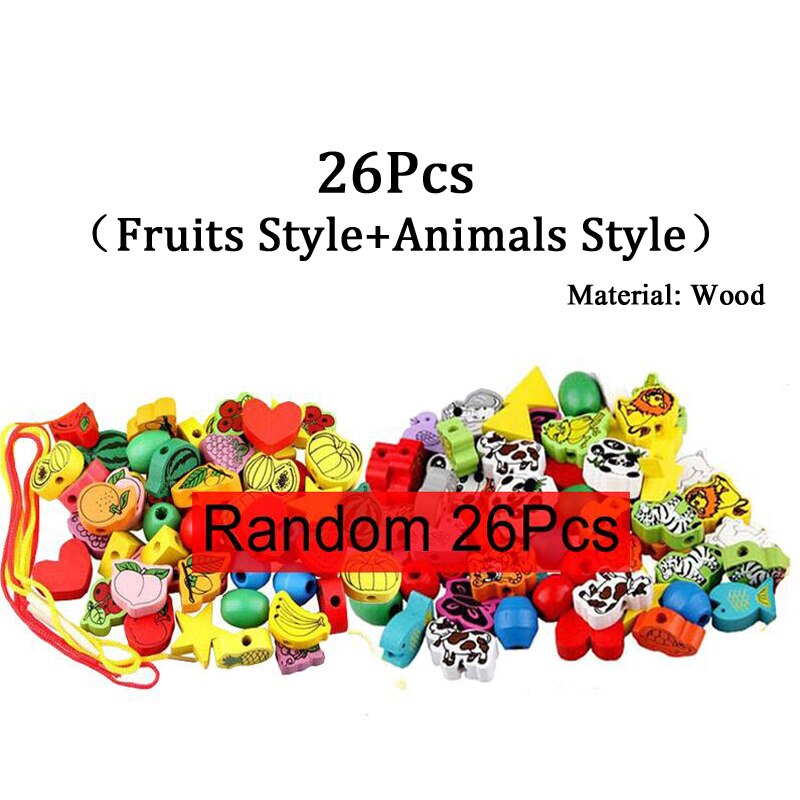 26/70 stücke Karikatur Ebene Obst Geometrie Block bespannen perlen Spielzeug freundlicher Lernen & Bildung Bunte Produkte freundlicher Spielzeug ZXH: 26 Frucht Tiere