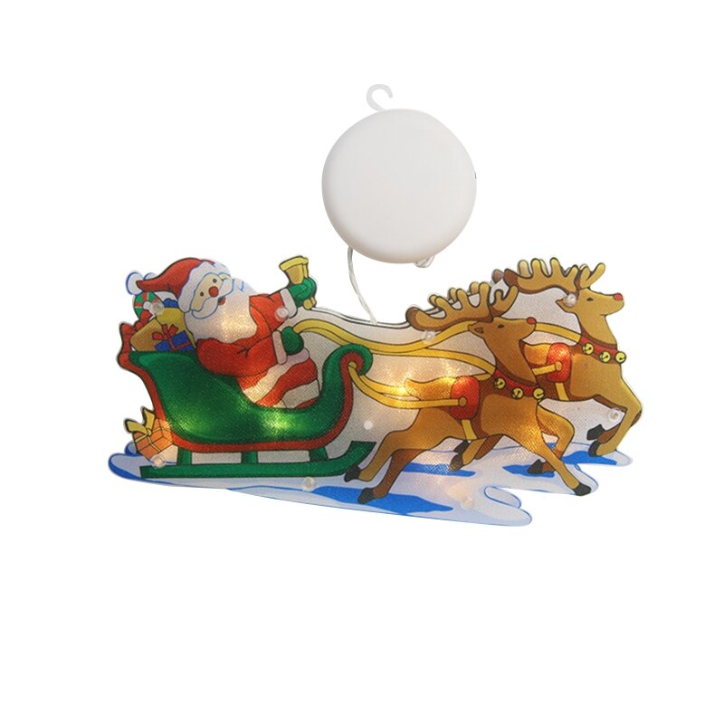 Waterproof Christmas Decorations Window Blinking Lights with Suction Cup Hanging 090F