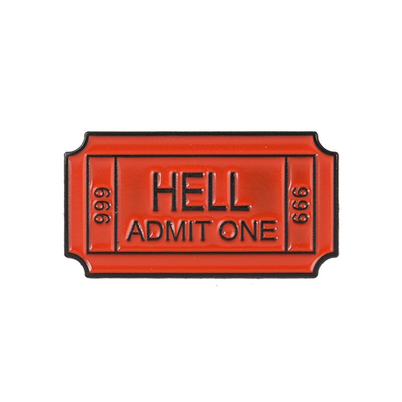 Ticket Collectie Hel Toegeven Een 666 Cinema Red Enamel Broches Badges Revers pins Broches voor vrouwen Vrouwelijke sieraden Accessoires: 1