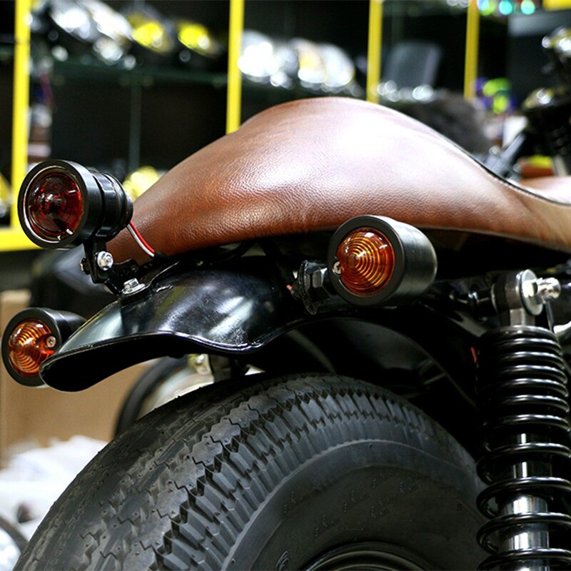 Faro trasero Universal de Metal para motocicleta, luces de giro, reajuste Retro redondo, accesorios para CG125