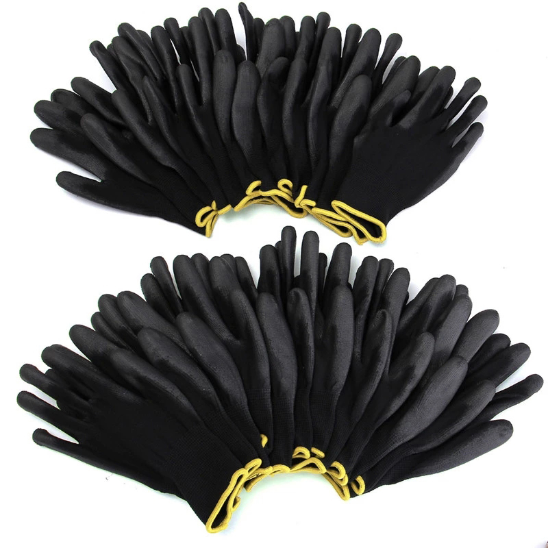 10 pares de guantes de poliuretano protección ESD guantes de trabajo de seguridad guantes de reparación guantes recubiertos de palma suministros de carpintero reparador 20 piezas