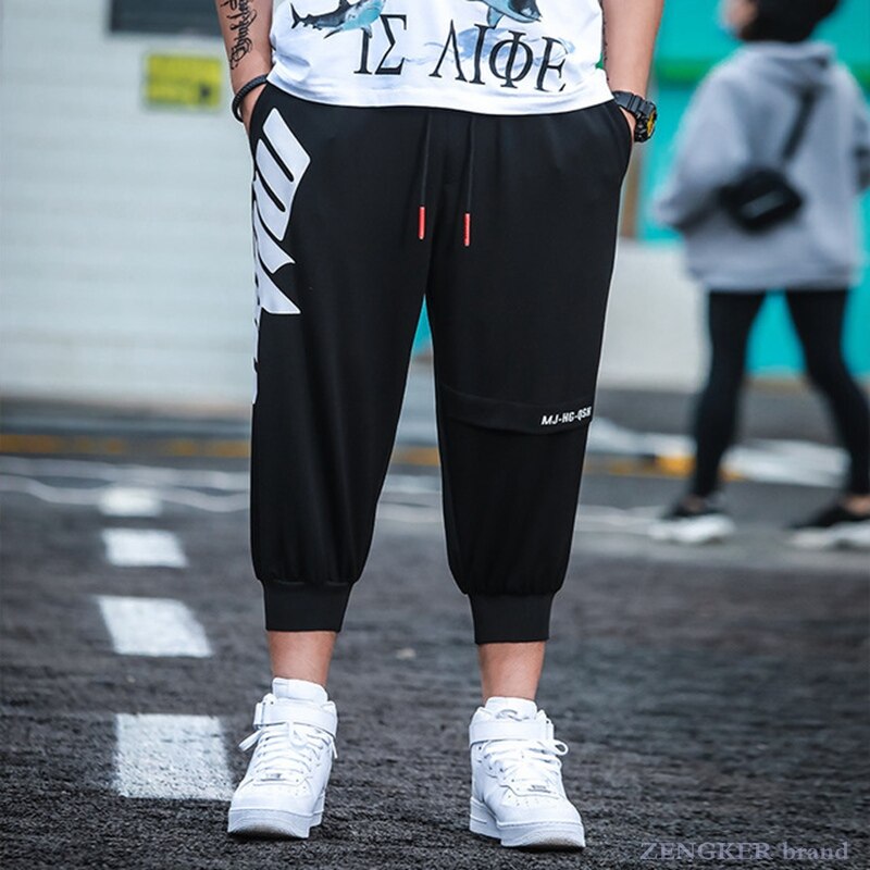 Plus size men's fat pants casual pants plus fat increase cropped pants fat people fat fat summer pants 130 kg 6x