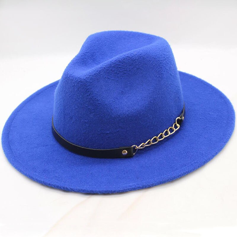 Szerokie rondo prosty kościół derby kapelusz Panama jednokolorowy filcowy kapelusz fedora dla mężczyzn, mężczyzn i kobiet, syntetyczny wełniany mieszany jazzowy kapelusz: 4