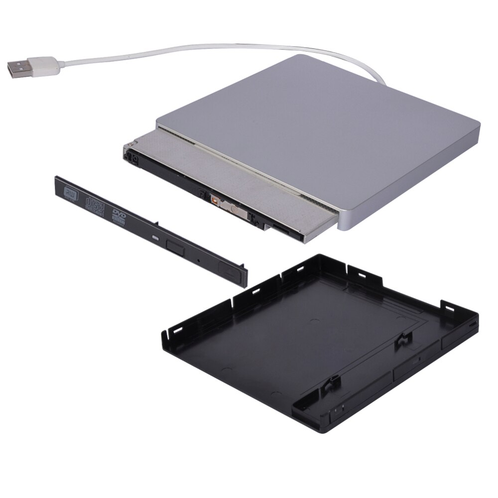 Deepfox-Unidad óptica externa USB 2,0, unidad quemadora de DVD/CD, portátil, Delgado, controlador de DVD RW para Notebook, MacBook, portátil y de escritorio