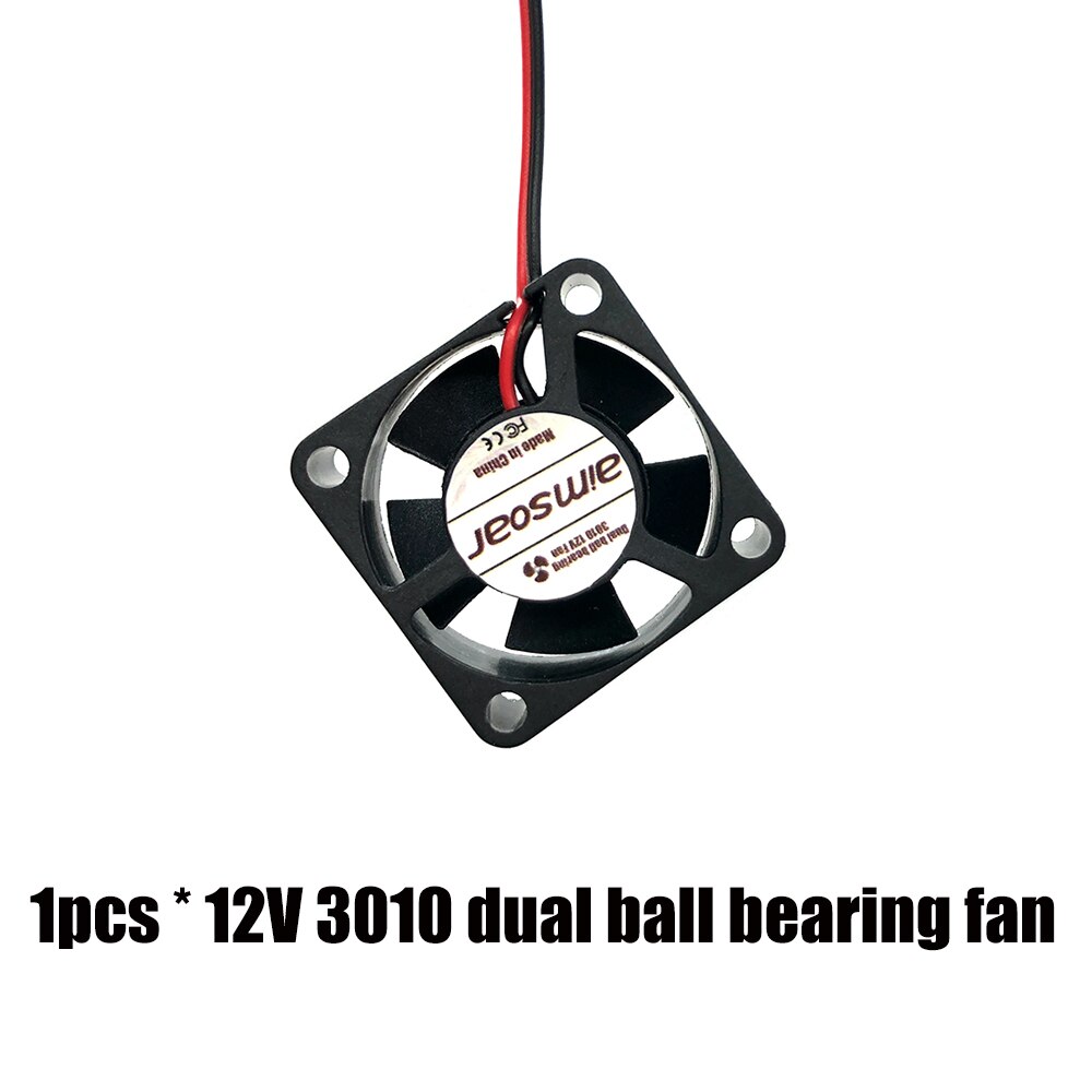 Fan 12v 24v ender 3 Fan 30mm 3010 Dual Ball Bearing / Hydraulic Fan 2 pin 3d printer parts 3010 30*30*10mm: 12v dual ballbearing