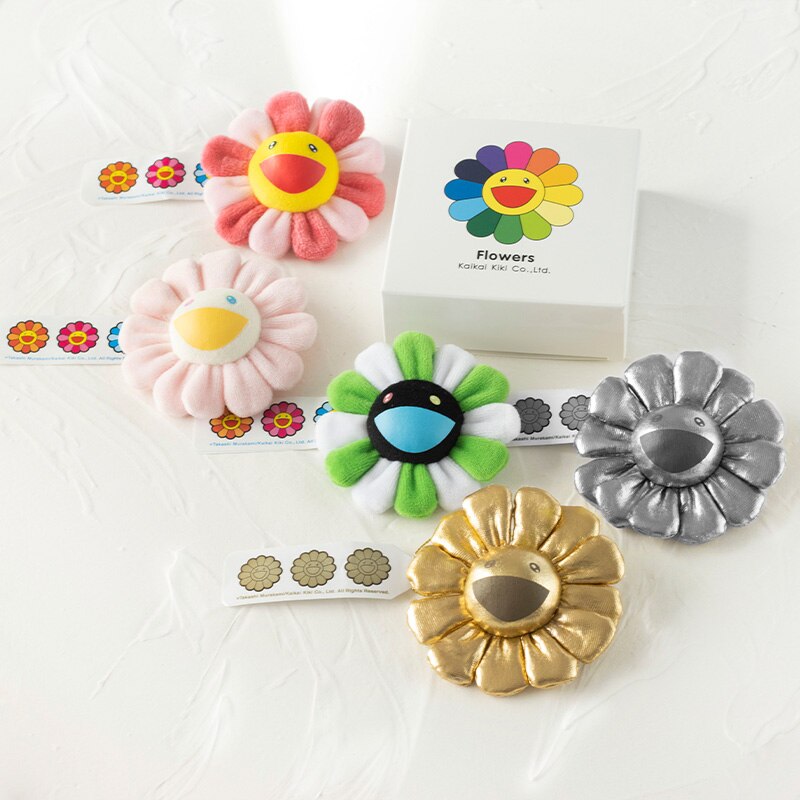 Broche de girasol japonés para Bebé y Niño, flor de arcoíris de peluche, estera de suelo juego, asiento, decoración colorida