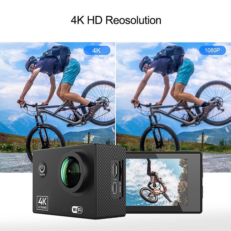 AT-Q40C Action Camera 2.7K/30FPS 1080P/60FPS Wifi 24MP Ultra Hd Mini Helm Cam Wifi Waterdichte sport Camera