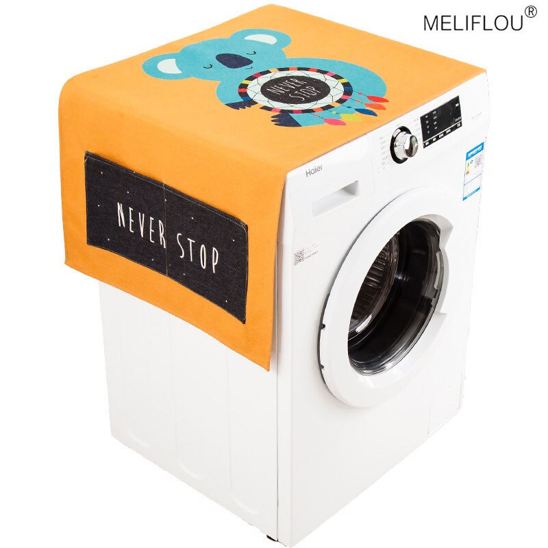 Cartoon full-automatic washing machine dust cover cotton fabric antifouling sunscreen single door refrigerator cover cloth