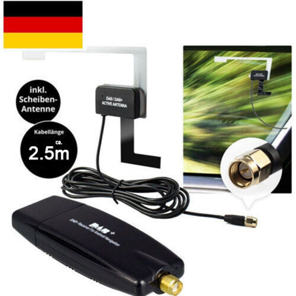 Auto Radio coche USB DAB receptor sintonizador disco antena adaptador Stick para Android