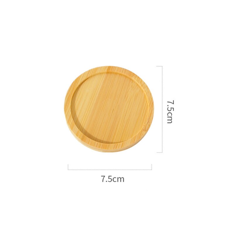 Bols en bambou naturel assiettes pour plantes succulentes Pots plateaux Base Stander décor de jardin décoration de la maison rond carré plateau artisanat: 2