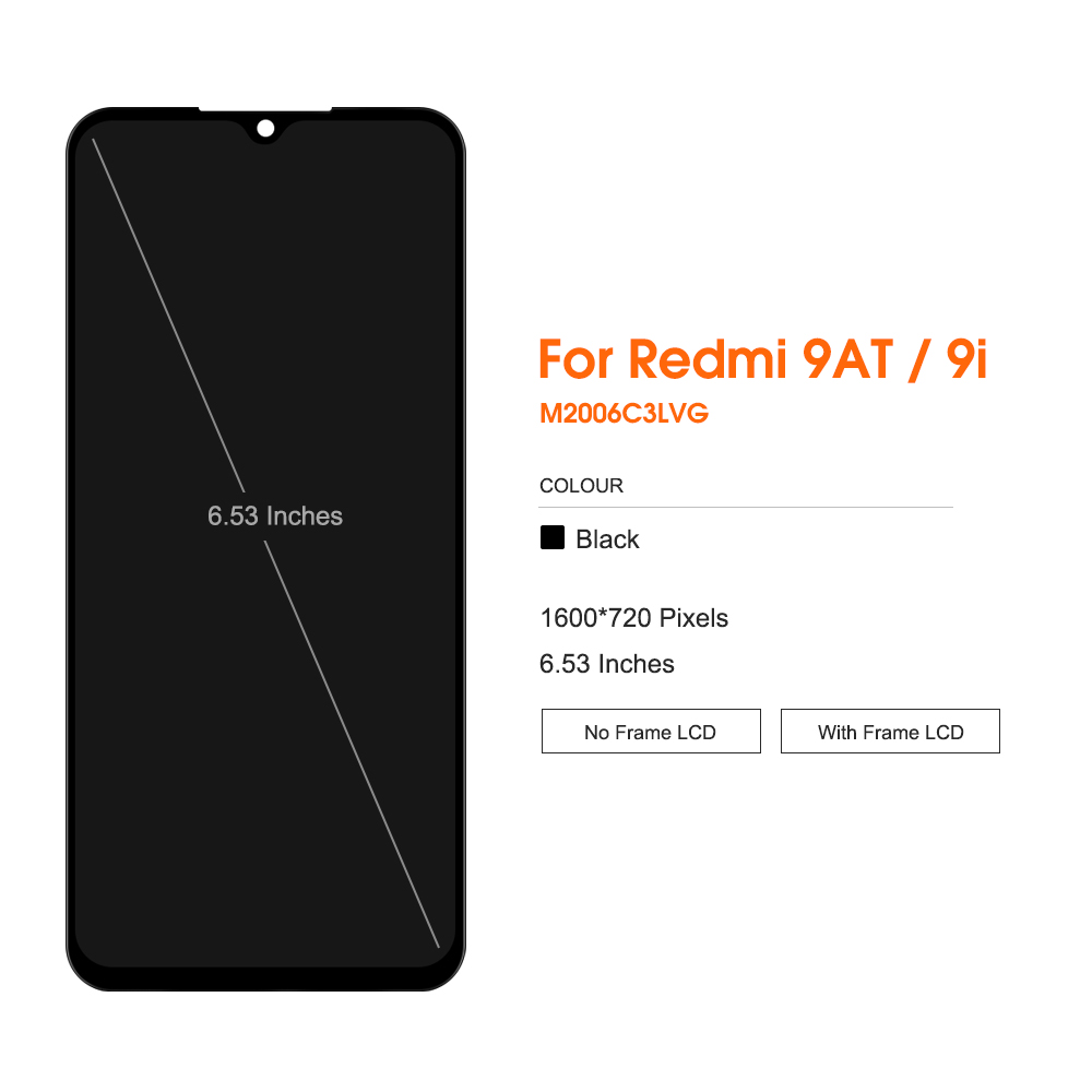 Écran LCD XIAOMI REDMI 9 M2004J19G M2004J19C Pièce De Rechange Cadre