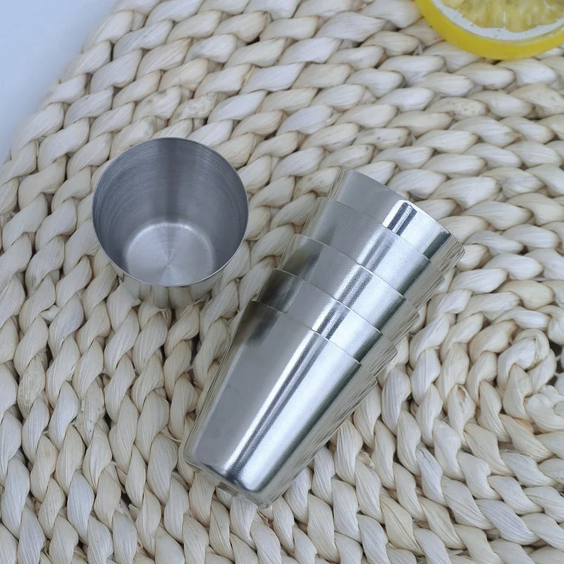 1/4 Stuks 30Ml Outdoor Praktische Roestvrijstalen Bekers Mini Set Glazen Voor Whisky Wijn Met Case Reizen Draagbaar Wijnglas