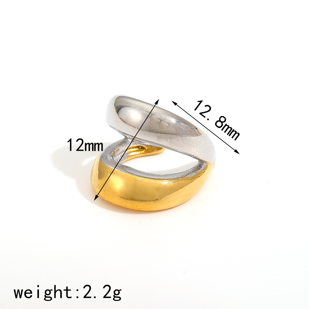 18K Gold Color Stainless Steel Multilayer Ear Clip Waterproof Metal Unique Trendy Women: SILVER PLATED