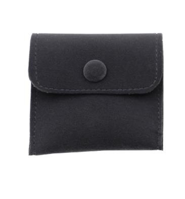 Umschlag samt Schmuck Tasche mit Snap Lagerung Tragbare Weiche Lint Samt Flanell Armband Halskette Tasche: dark grey / 8x8cm