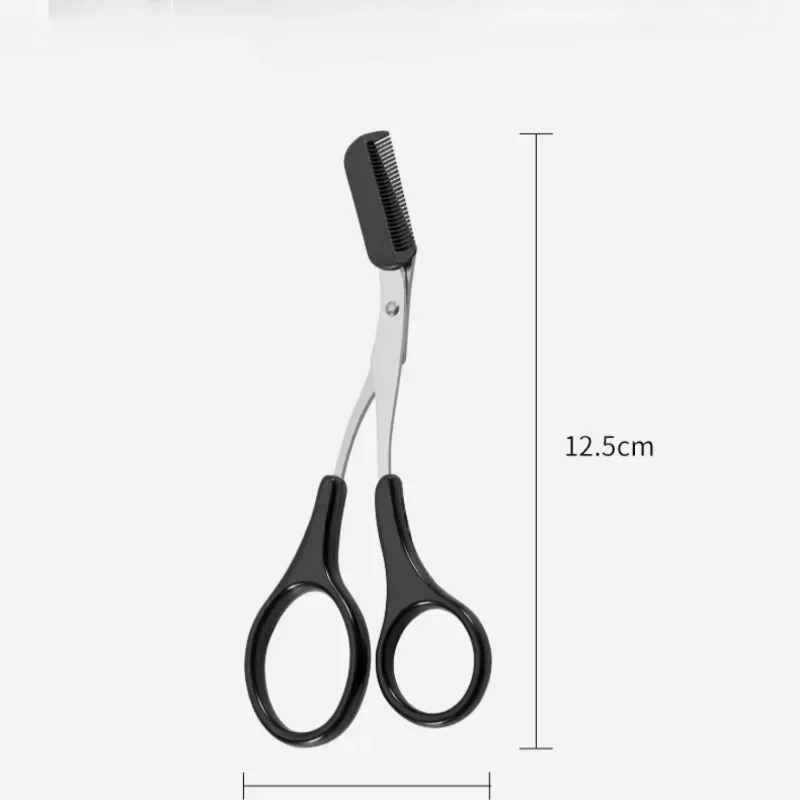 Forbici per sopracciglia nere sicure rifinitore per sopracciglia con pettine Rasoio per depilazione Sopracciglia Strumento per modellare il trucco Commercio tutto'ingrosso in acciaio inossidabile