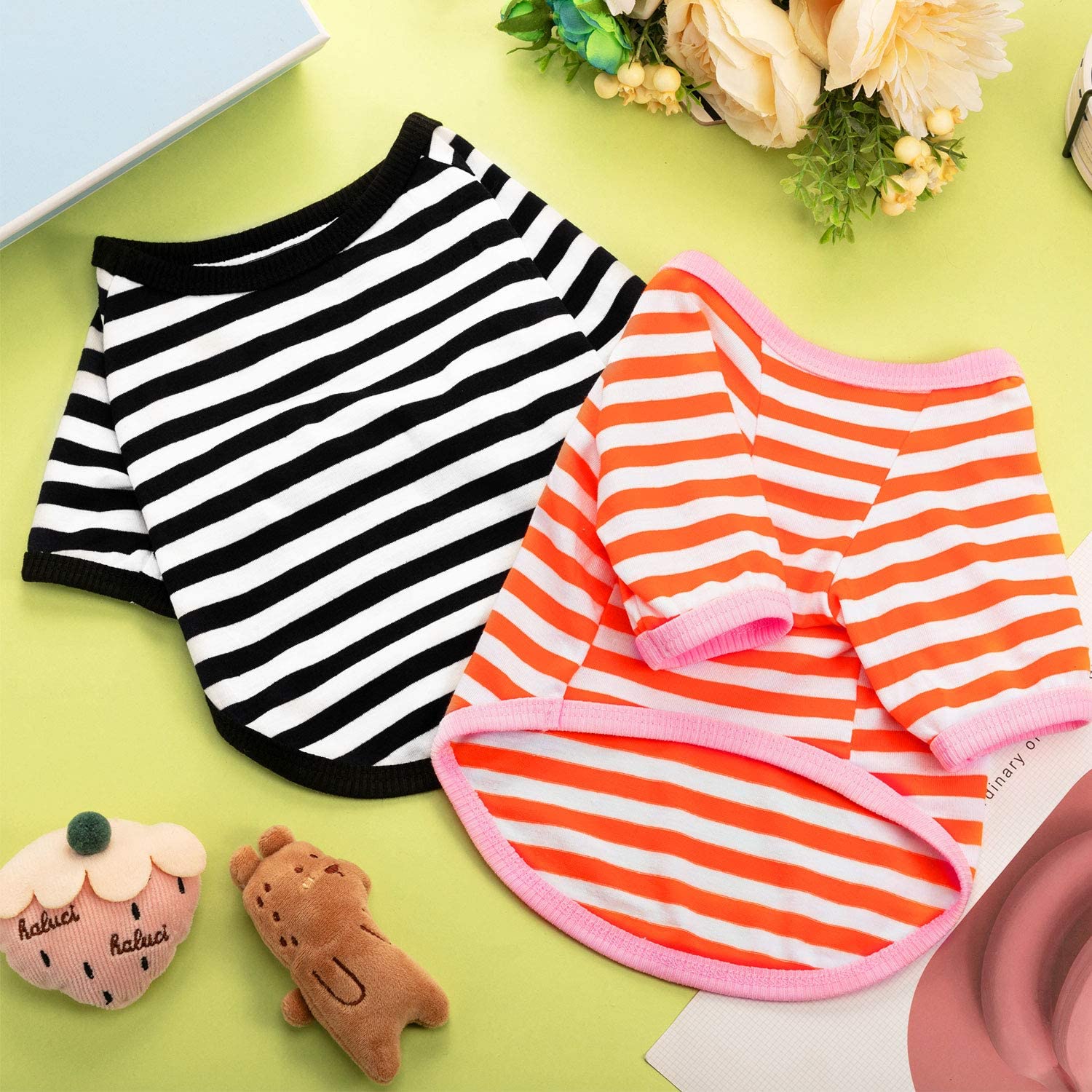 De rayas de verano perro camiseta chaleco ropa para mascotas para pequeños perros Yorkshire Terrier Shih Tzu camisas cachorro gato ropa de chaleco para perro