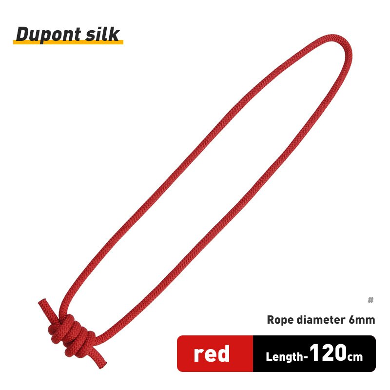 Xinda ao ar livre 6mm prusik corda 120cm comprimento acessório corda durável resistente ao calor poliéster náilon kevlar corda de escalada: Luz amarela