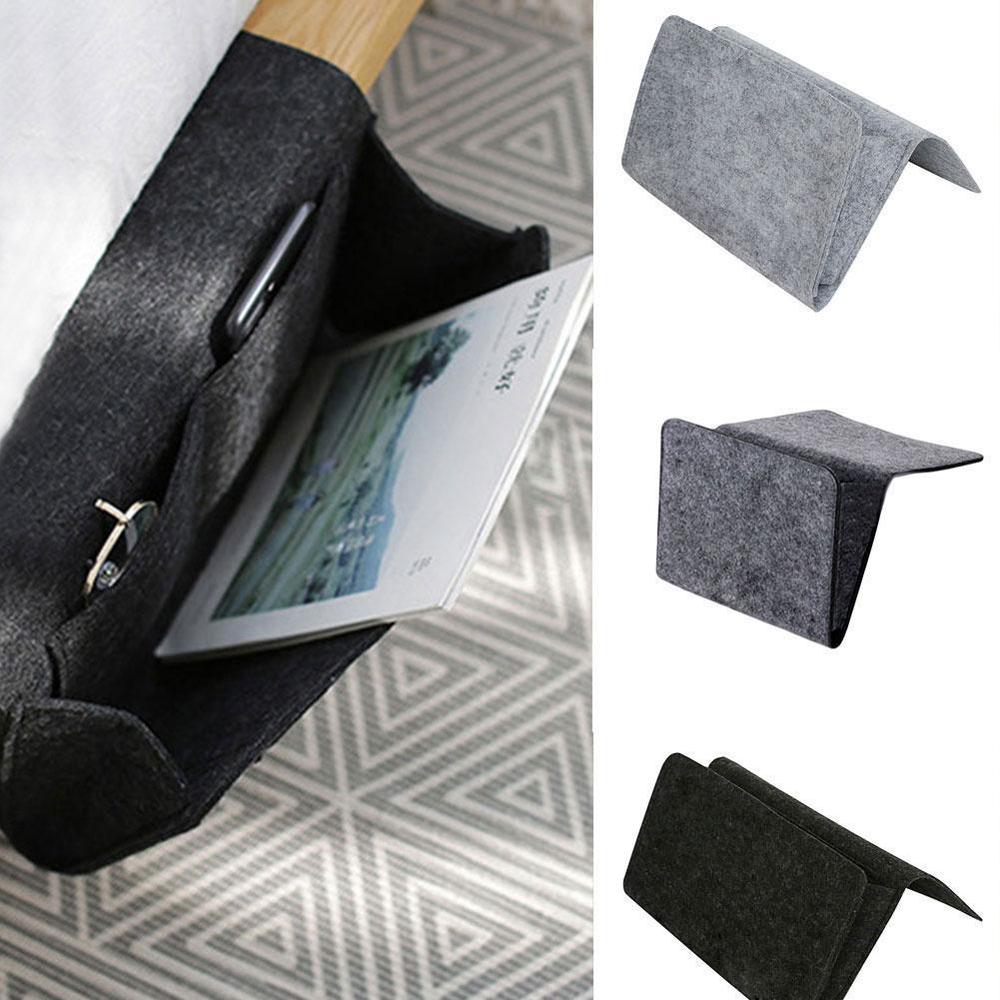 Dropshipping boże narodzenie szare łóżko torby robić przechowywania filcowy stolik nocny wieszak Organizer na wiszące torby z 1 wewnętrznymi kieszeniami na blać stołu sofa