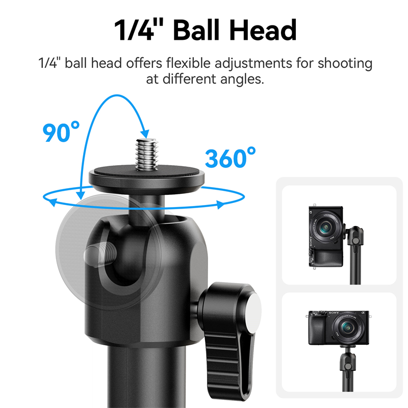 Ulanzi ZJ04 Heavy Articulated Magic Arm Camera Wall Mount with 360° Ball Head for DSLR Camera Overhead Video Webcam Tablet Phone