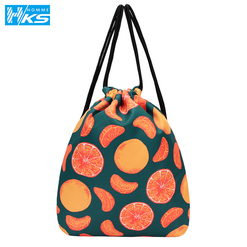 Sac À Dos À Cordon 3D Orange Sacs D'impression Sac À Cordon Sac De Voyage Femmes quotidien Sac Casual Imperméable