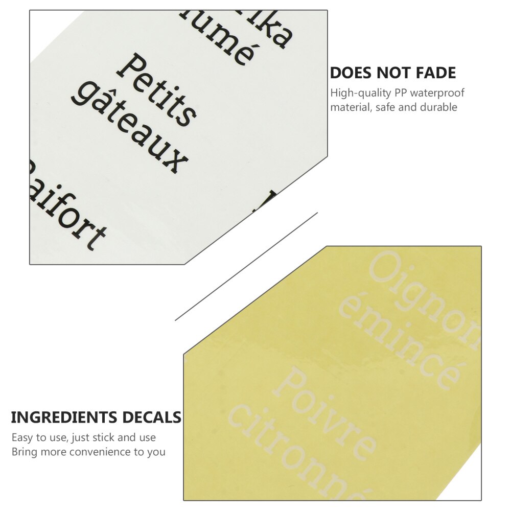 1 Set 208Pcs Franse Ingrediënten Naam Label Decals Spice Labels Voor Thuis