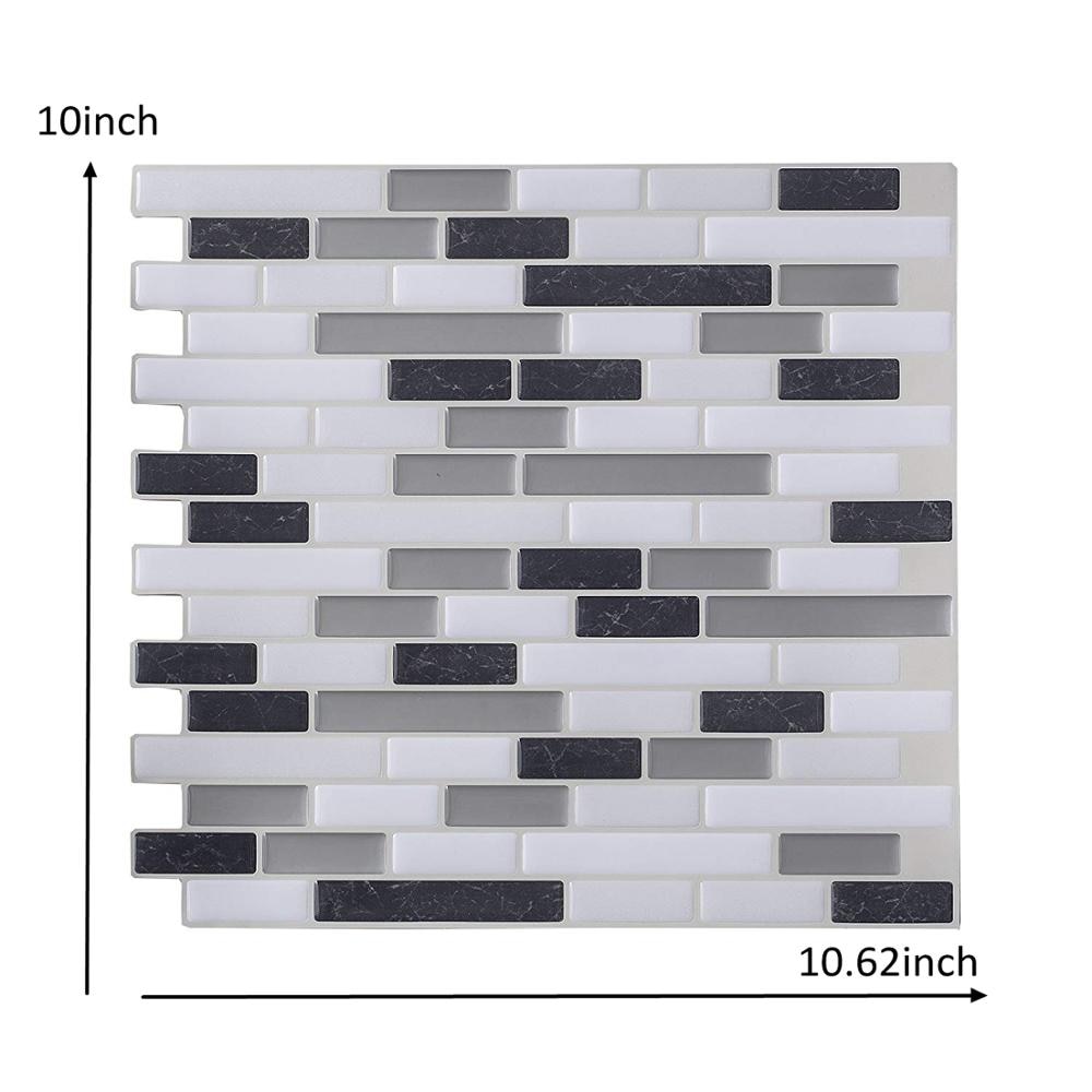 3D Mosaic WallSticker Backsplash DIY Kitchen Bathroom Wall Sticker Peel and Stick Tiles Home Decor Wall Sticker Vinyl 3D Tiles