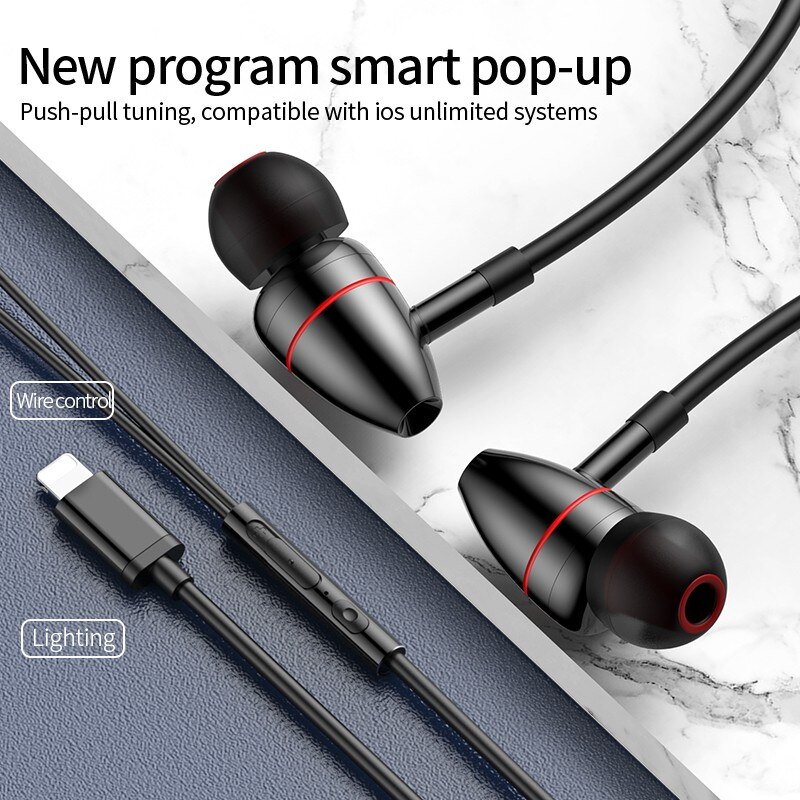 Lightning-koptelefoons, oordopjes voor iphone 11 pro max, voor iphone x, xs max xr, voor iphone 8 plus en voor andere smartphones
