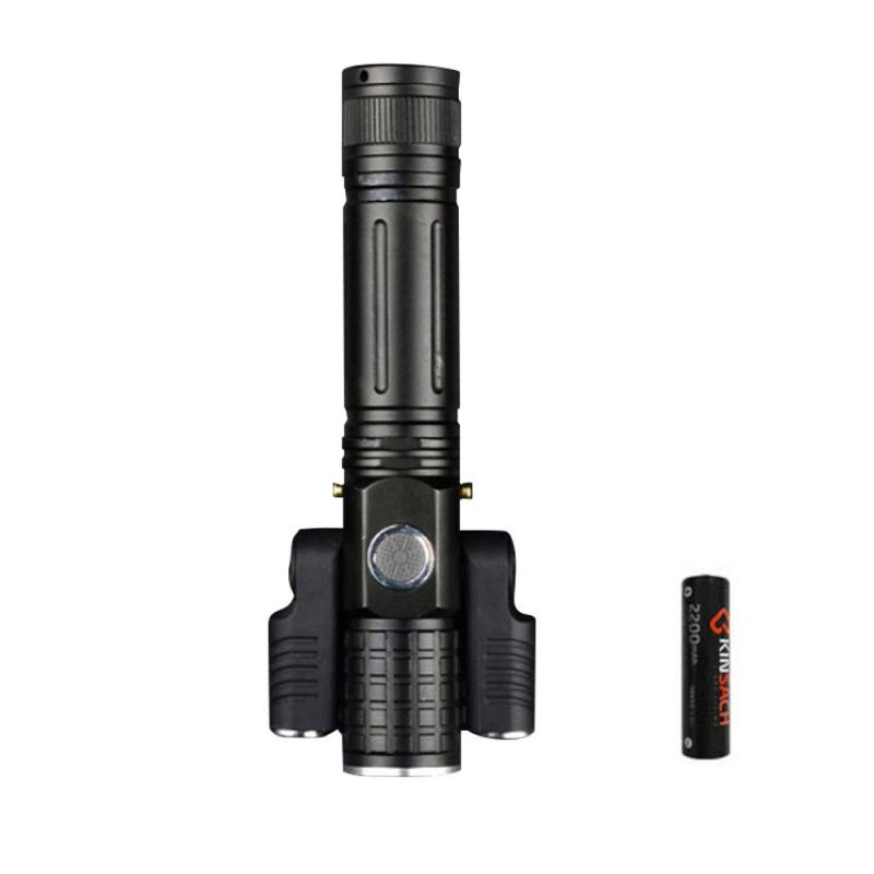 3 Heads Outdoor Aluminum Alloy Flashlight Multi-Function Strong Light Three Lamp Holder Camping Lighting Night Riding Flashlight: Default Title