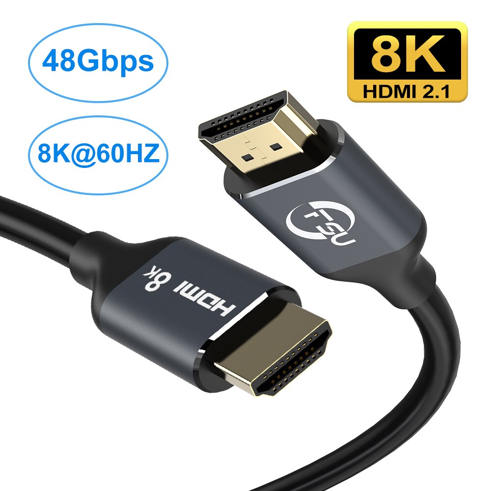 Cavo compatibile HDMI 8K 8K/60Hz 4K/120Hz HDTV cavo digitale HDR 48Gbps ad alta velocità per PS5 PS4 Xbox 8K compatibile HDMI 2.1 Cabo: 2m