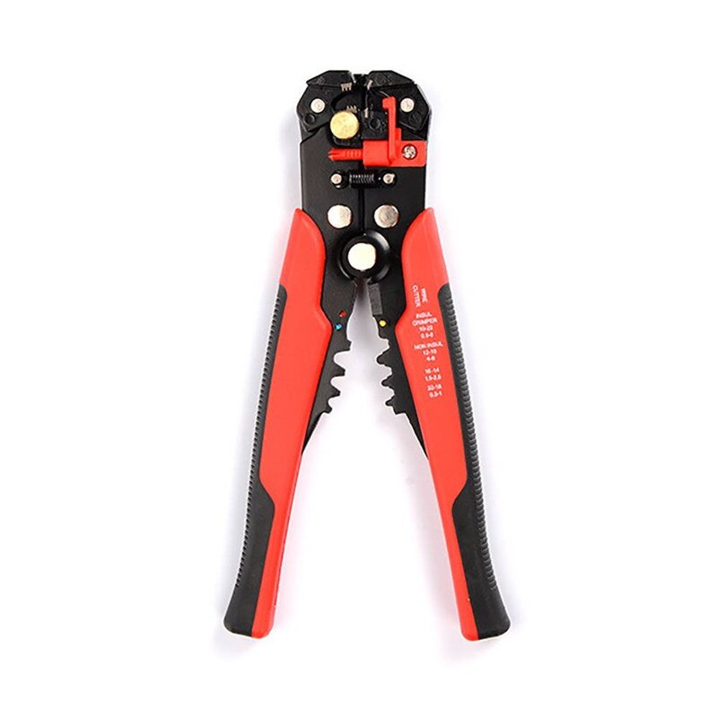 3 in 1 Multi-functional Crimping Tool Auto Crimping Pliers Cutting & Pressing Wire Stripper Self Adjusting Electrician Tool: Red